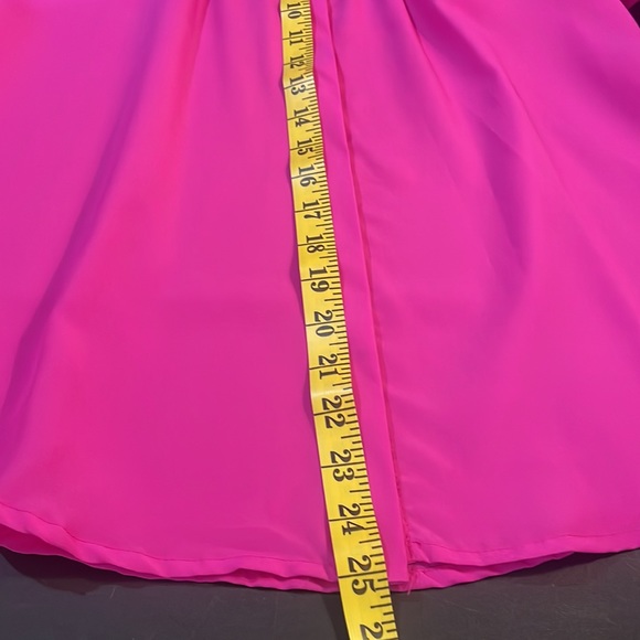 Gianni Binni Hot Pink Button down flowy blouse,pleated front and back,Large - Picture 8 of 11